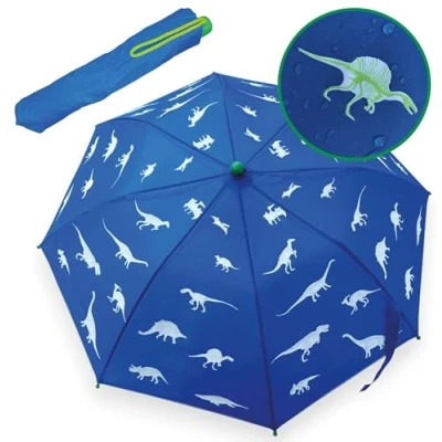 Abbildung von HECKBO Taschenregenschirm Magic Kinder Faltregenschirm Dinosaurier