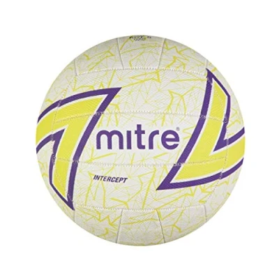 Abbildung von Mitre Intercept Netball weiche Haptik langlebiges Design, Weiß/Nachtkerze/Lila, 4