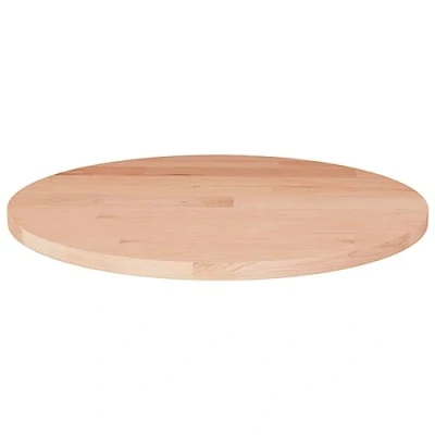 Abbildung von vidaXL Runde Tischplatte Massivholzplatte Eichenplatte Holzplatte Platte Ersatztischplatte Ø50x1,5cm Unbehandeltes Massivholz Eiche