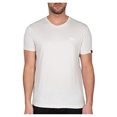 Abbildung von Alpha Industries Herren Basic T Small Logo Shirt, Blickdicht, Jet Stream White/White, S