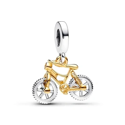 Abbildung von Pandora Charm Einhänger Anhänger Bewegliches Fahrrad Silber Vergoldet 763354C01