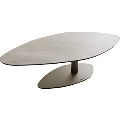 Abbildung von Couchtisch Vibana 140x80 cm Keramik Aspetto Concreto Betonfarbig Gestell Effektfinish Titan