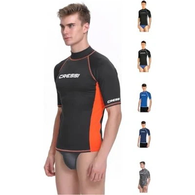 Abbildung von Cressi Rash Guard Man Schützendes Kurzarmshirt für Herren, Ideal Wassersport, aus Speziellem Elastischem Stoff, UV/UPF 50+ Sonnenschutz