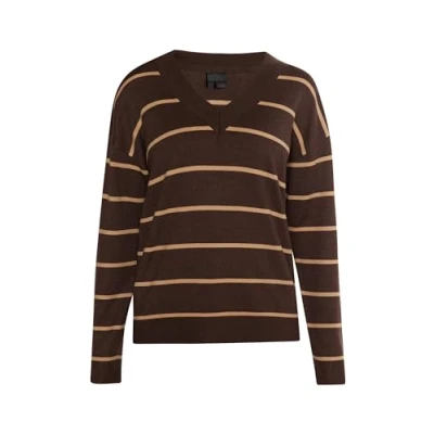 Abbildung von Festland Damen Strickpullover 39728505 FE04, Dunkelbraun Sand, M/L