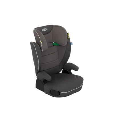 Abbildung von Graco Logico™ L i Size R129, Kindersitz ca. 3,5 bis 12 Jahre (100 150 cm), höhenverstellbare Armlehnen, waschbare Sitzbezüge, Installation mit Fahrzeuggurt, grau, Iron