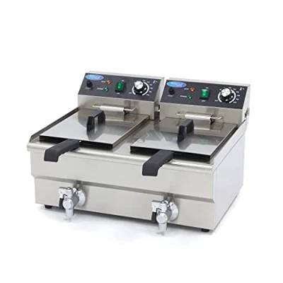 Abbildung von Maxima Gastro Fritteuse 2 x 10 l Körbe mit Ablasshahn