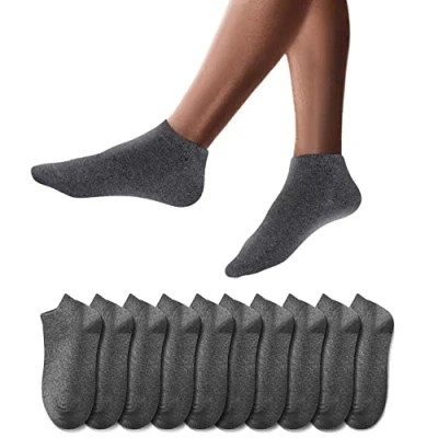 Abbildung von YouShow Sneaker Socken Herren Damen 10 Paar Kurze Halbsocken Quarter Baumwolle Unisex(Dunkelgrau 43 46