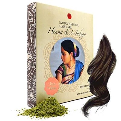 Abbildung von Henna &amp; 3xIndigo Powder Dark Brown Hair Dye Fresh Pure Organic 200g Indian Natural Care…