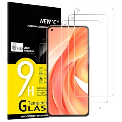 Abbildung von NEW&#039;C 3 Stück, Panzer Schutz Glas für Xiaomi Mi 11 Lite/Mi Lite 5G, Frei von Kratzern, 9H Härte, HD Displayschutzfolie, 0.33mm Ultra klar, Ultrabeständig