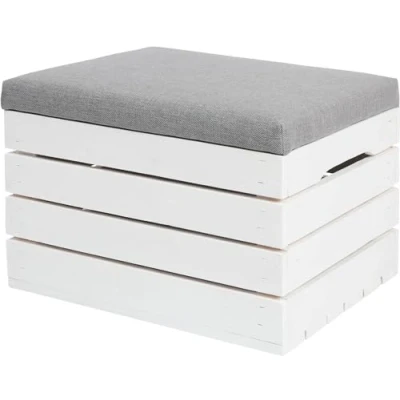 Abbildung von Sektum Ran Sitztruhe mit stauraum Holz polsterbank Sitzbox sitzbank aufbewahrungsbox Deckel schuhbank sitzfläche 50x40x35cm