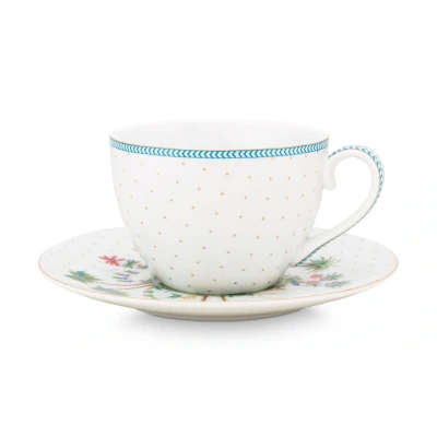 Abbildung von PIP STUDIO Jolie Dots Gold Tasse &amp; Untertasse 0,28 l