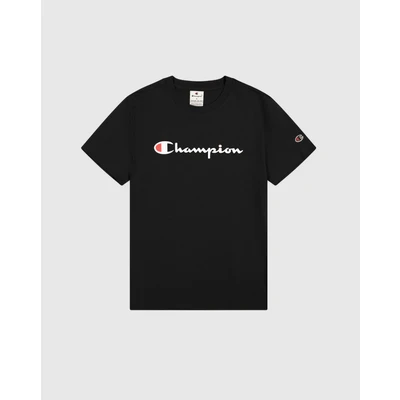 Abbildung von Champion Icons Crewneck WITH Large LOGO Tshirt print, Damen, Größe: Large, Black