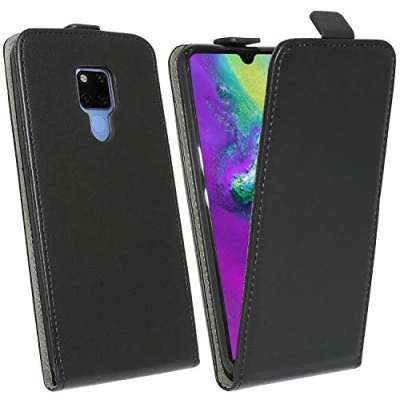 Abbildung von cofi1453® Flip Case kompatibel mit Huawei Mate 20X Handy Tasche vertikal aufklappbar Schutzhülle Klapp Hülle Schwarz