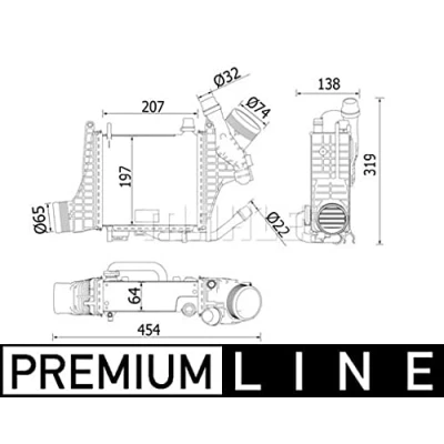 Abbildung von MAHLE ORIGINAL CI 541 000P Ladeluftkühler MERCEDES BENZ: C Klasse T modell, Limousine