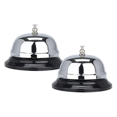 Abbildung von Spetebo Türklingel Set Metall Tischglocke 2er silber 8,5 cm, (Set, 2 tlg., Set), Hotel Rezeption Empfang Tisch Klingel Glocke