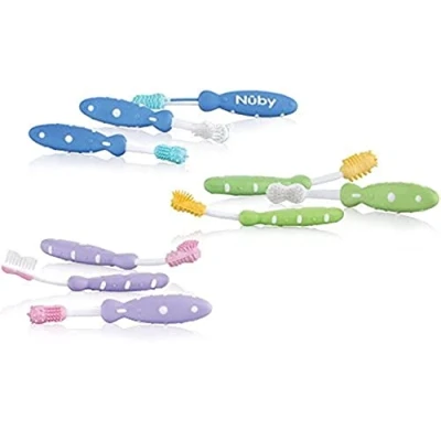 Abbildung von Nuby ID754 Zahnputztrainer Set 3er, Farbe nicht frei wählbar