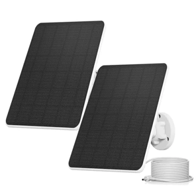 Abbildung von 6W Solarpanel für Ring Kamera,für Solarmodule,für Kamera kompatibel Spotlight Cam Akku&amp;Stick Up Akku mit Barrel Plug 3m Ladekabel IP65 5V Solar Ladegerät(2 Pack)