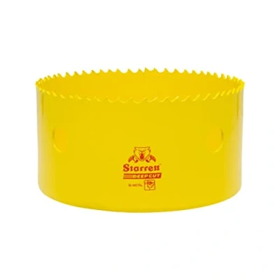 Abbildung von Starrett Tiefschnitt Lochsäge DCH0434 Hochleistungs Bimetall mit zusätzlichen Kobalt HSS Zähnen für Metalle, Holz, Gusseisen, Glasfaser Kunststoffe 121 mm