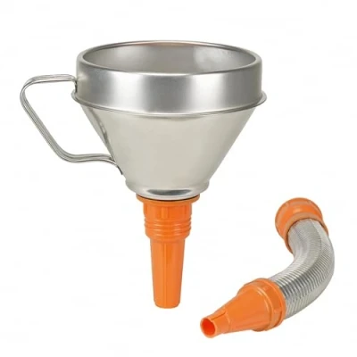 Abbildung von Trichter Metall 160mm, Orange, Silber