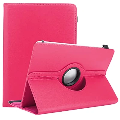 Abbildung von Cadorabo Hülle kompatibel mit Alcatel 1T (10 Zoll) Tablethülle 360 Design aus Premium Kunst Leder Flip Klappbare Stoßfeste Magnetische Cover für Tasche in Pink