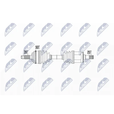 Abbildung von NTY NPW HD 031 Antriebswelle Vorderachse, Vorderachse links Schaltgetriebe HONDA: CIVIC 7 Hatchback, Coupe