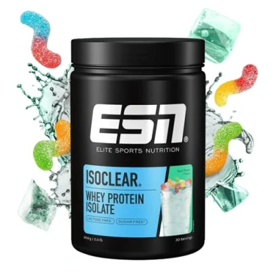 Abbildung von ESN ISOCLEAR Whey Isolate Protein Pulver, Sour Power, 908 g, Proteinlimo mit fruchtig leckerem Geschmack, clear made in Germany