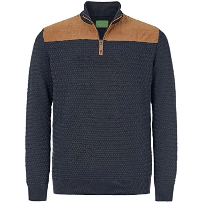 Abbildung von Charles Colby Strickpullover EARL FILIBERT mit Passe in Veloursoptik