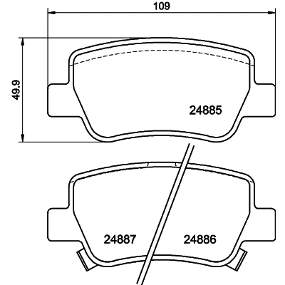 Abbildung von HELLA 8DB 355 014 641 Bremsbelagsatz mit akustischer Verschleißwarnung Zubehör TOYOTA: Avensis III Station Wagon, Limousine