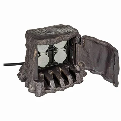 Abbildung von Heitronic Gartensteckdose 37500 4fach Braun,