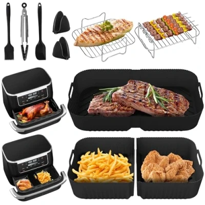 Abbildung von Airfryer Zubehör für Ninja Foodi Flexdrawer AF500EU 10.4 L, 1x10.4L and 2x5.2L Silikonform heißluftfritteuse af500de Zubehör, Weiteres im Lieferumfang Enthalten
