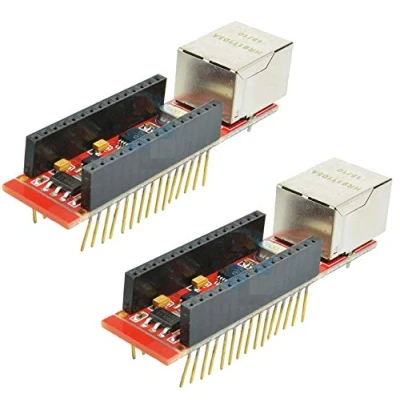 Abbildung von TECNOIOT 2pcs ENC28J60 Ethernet Shield HR911105A Nano V3.0 RJ45 Webserver Module