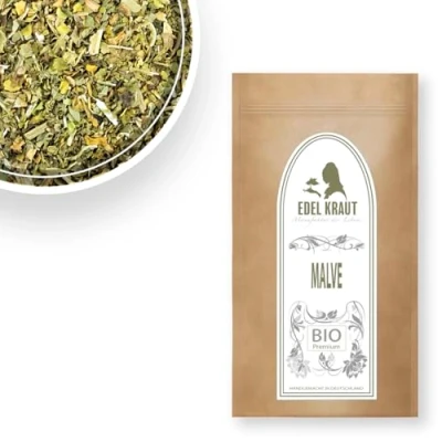 Abbildung von EDEL KRAUT BIO Malvenblätter 500g Tee getrocknet und geschnitten als Kräutertee 100% Premium handverlesen aus kontrolliert biologischem Anbau