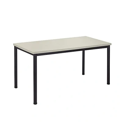 Abbildung von Schreibtisch u. Besprechungstisch mit schwarzem Tischgestell Konferenztisch Bürotisch Computertisch Mehrzwecktisch Arbeitstisch PC Tisch Homeoffice (ahorn, 160 x 80 77,5 cm)