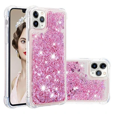 Abbildung von KBIKO zxl Kompatibel mit iPhone 11 Pro Glitzer Hülle,Mädchen Glitzern Handyhülle,Paillette Flüssigkeit Clear Silikon Schutzhülle für Pro.Rose Gold YBL