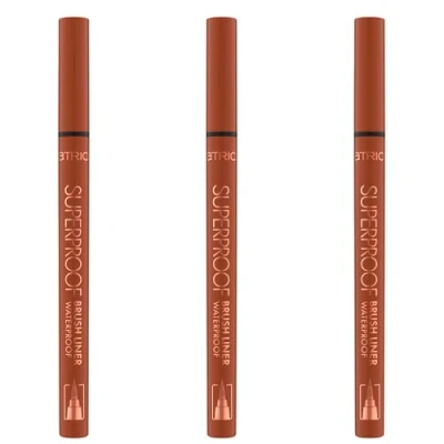 Abbildung von Catrice Superproof Brush Liner Waterproof, Eyeliner, Nr. 020, Braun, langanhaltend, Expressergebnis, vegan, wasserfest, ohne Mikroplastikpartikel, Nanopartikel frei, 3er Pack (3x0.45ml)