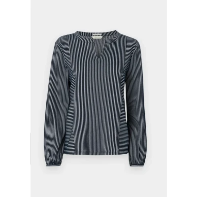 Abbildung von TOM Tailor Vertical Stripe Langarmshirt, Damen, Größe: Medium, Navy blue/white