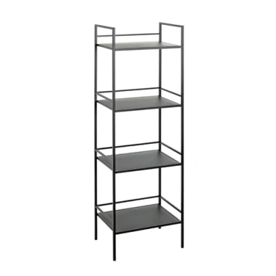 Abbildung von HAKU Möbel Regal schwarz, Metall Maße: B 40 cm x H 128 T 30 cm, Style: Modern