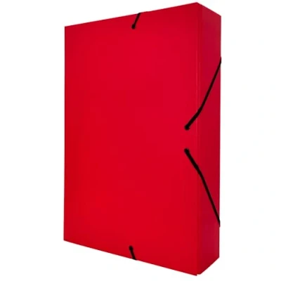 Abbildung von Raylu Paper Projektmappe Matt A4 mit 7 cm Rückenbreite, stabile Kartonmappe und Gummizugverschluss für Schulprojekte oder Büro, Aktenordner Größe 34 x 24 (Rot)