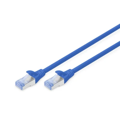 Abbildung von DIGITUS LAN Kabel Cat 5e 2m CCA Netzwerkkabel Mit RJ45 SF/UTP Geschirmt Kompatibel zu 6 &amp; 5 Blau