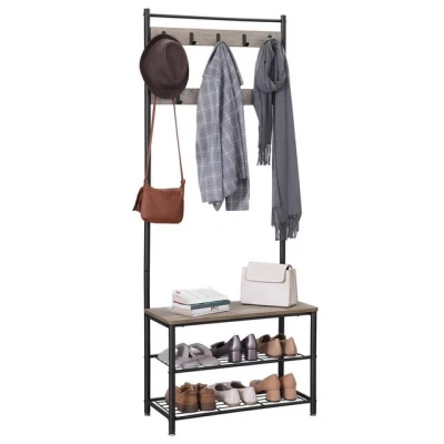Abbildung von VASAGLE Garderobenständer Garderobe, mit Sitzfläche, 3 Ablagen
