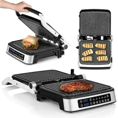 Abbildung von Zeegma Elektrogrill Chef 2in1 silber und schwarz