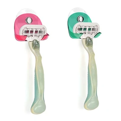 Abbildung von kwmobile Rasier Set 2x Saugnapf Halterung für Rasierer, Glas und Fliesen Nassrasierer Halter Wand Haken
