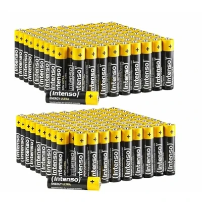 Abbildung von 200 Stück Intenso Energy Ultra AAA Micro LR03 Alkaline Batterien, gelb schwarz