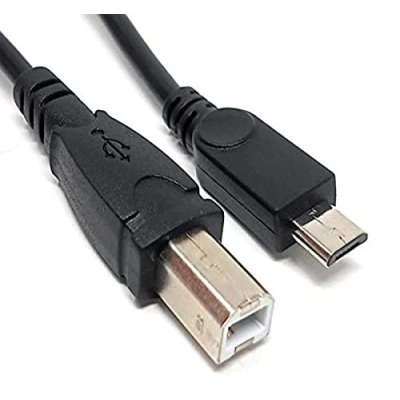 Abbildung von System S USB 2.0 Kabel 95cm Micro B Stecker auf Typ in Schwarz