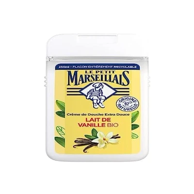 Abbildung von Le Petit Marseillais Extra weiche Bio Vanillemilch (250 ml Flasche) 92% natürliche Inhaltsstoffe vollständig recycelbare Flasche