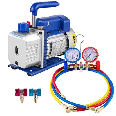 Abbildung von VEVOR 3CFM Leere einstufige Vakuumpumpe, 1/4HP Vakuumpumpe 2 Wege Unterdruckpumpe Klimaanlage, 220V