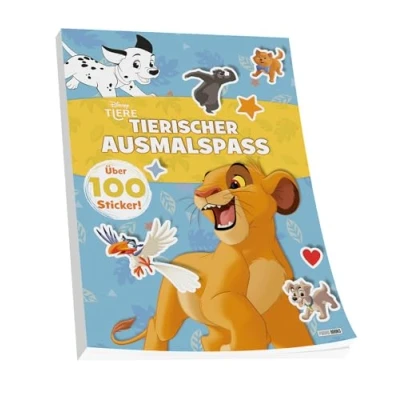 Abbildung von Disney Tiere: Tierischer Ausmalspaß: Malblock (vierfarbig) mit über 100 Stickern