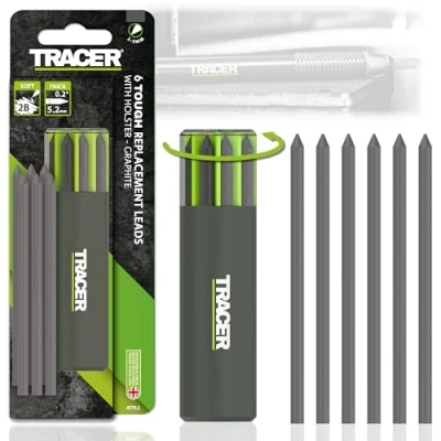 Abbildung von Tracer Tough Construction Bleistift Ersatzminen Set 6 x 5,2 mm robuste Graphitminen für den robusten mit Bleistiftminen