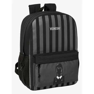 Abbildung von Safta WEDNESDAY Rucksack für Laptops von 39,6 cm (15,6 Zoll), ideal verschiedene Altersgruppen, bequem und vielseitig, Qualität Widerstandsfähigkeit, 32 x 14 43 cm, Schwarz,