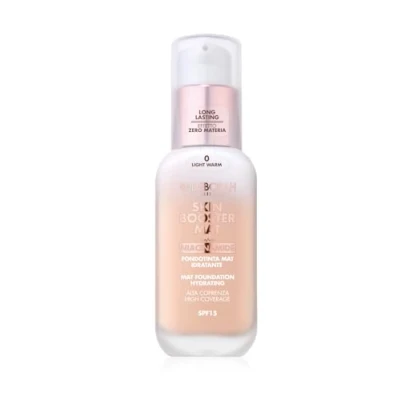 Abbildung von Deborah Milano Skin Booster MAT Foundation aus Serum, LSF 15, N.0 Light Warm, belebend und aufhellend, mit Vitamin C, natürlicher Effekt, glättet den Teint, 30 ml